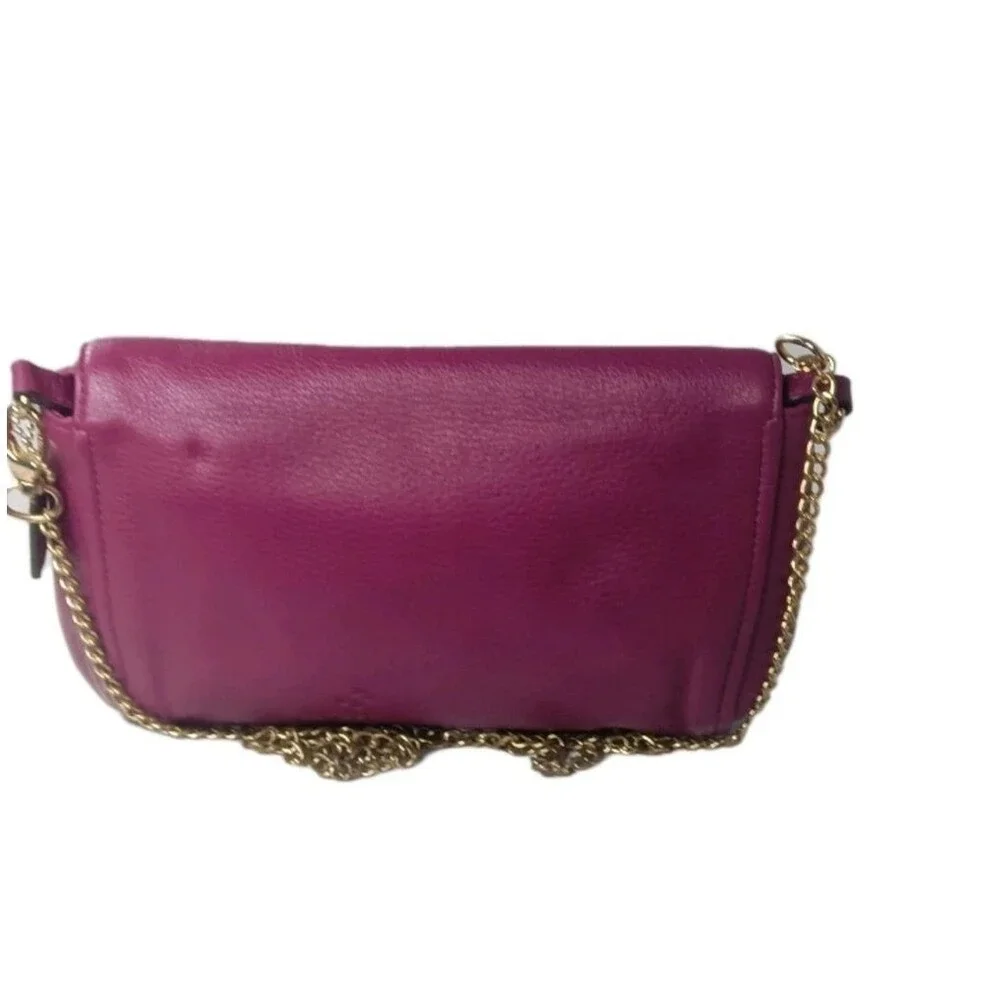 Coach Madison Chain Crossbody With Turn Lock Raspberry Pink Pebble Leather